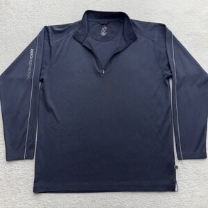 Zero Restriction Mens‎ Tour Series Quarter Zip Golf Pullover Navy Blue Size M